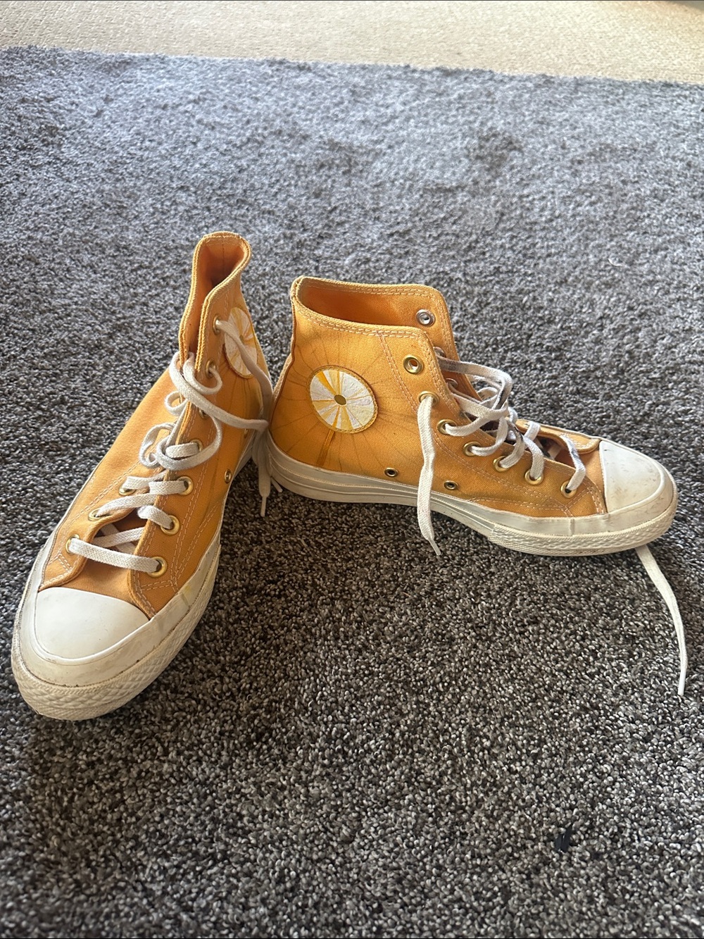 Converse All-Stars Unisex High-Top Canvas Sneakers in Mustard Yellow Daze